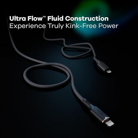 360 Electrical Lightning to USB-C Charging Cable 5ft, MFi Certified, Fast Charge Compatible, Durable & Tangle-Free