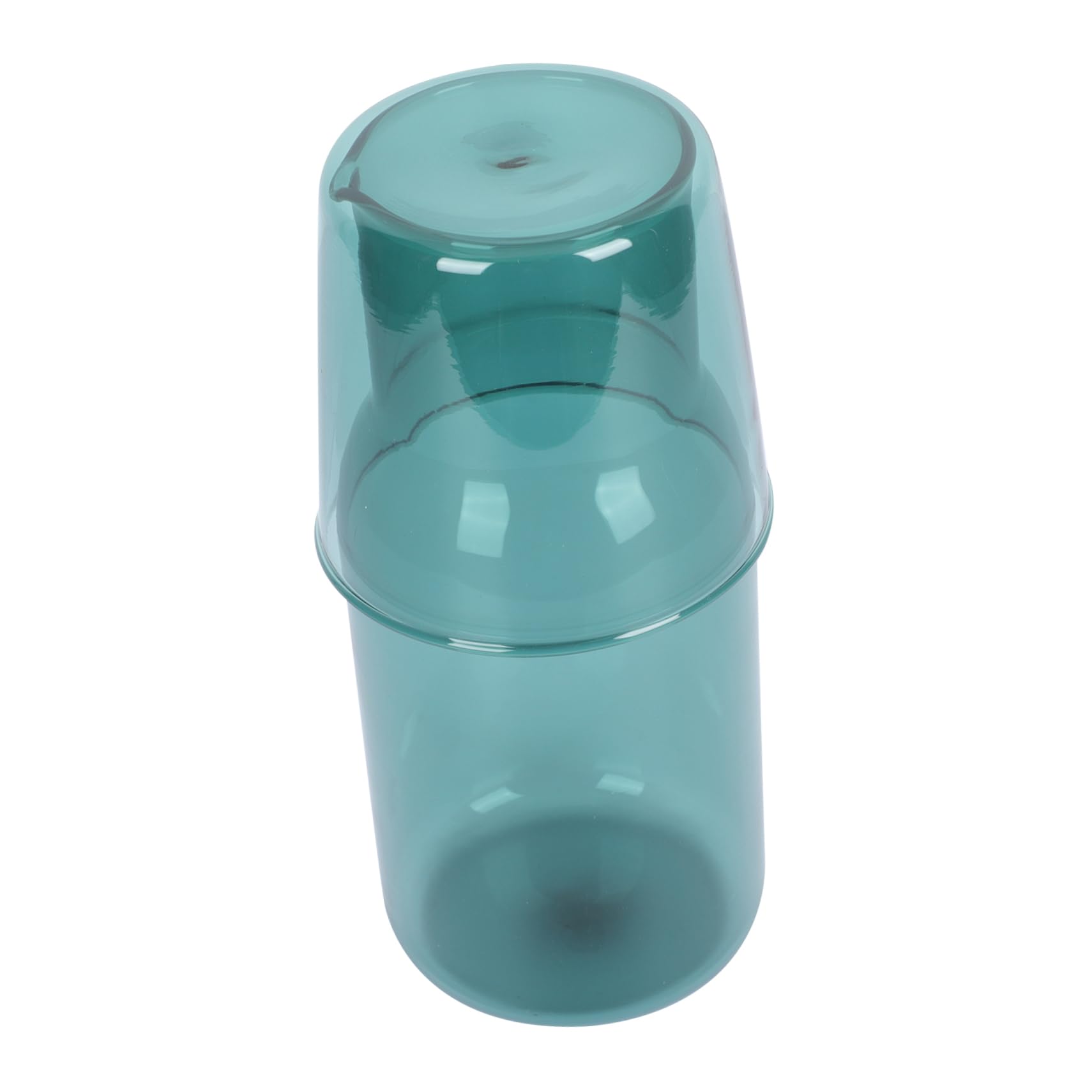 GRIRIW 1set Glass Clear Container with Lid Portable Drinking Bottle Clear Small Clear Cup Bedside Water Drinking Carafe Clear Water Bottle Coffee Drinks Water Cup Sky-blue