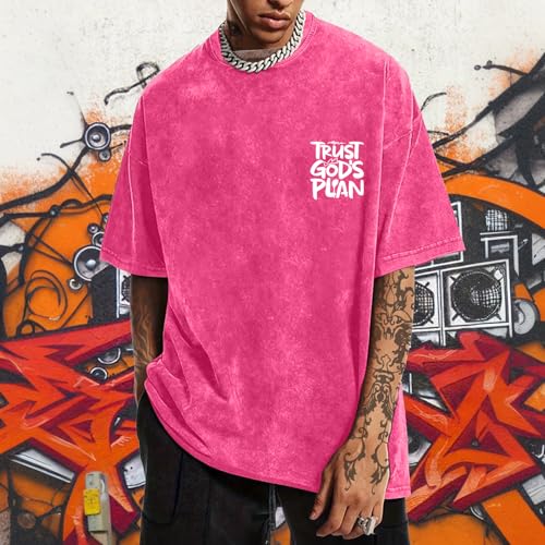Image of BINTEHGS God Christian T Shirts for Men Jesus Faith Shirt Acid Wash Oversized Tees Bible Verse Graphic Vintage Tshirt