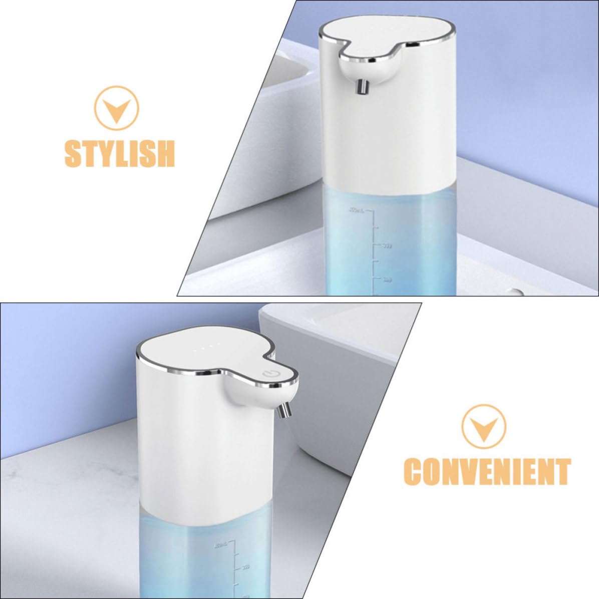Didiseaon Dispenser Sapone Automatico Touchless 400ml per Bagno e Ufficio Sensore Infrarossi, Schiumogeno, Abs Resistente e Design Moderno Semplice