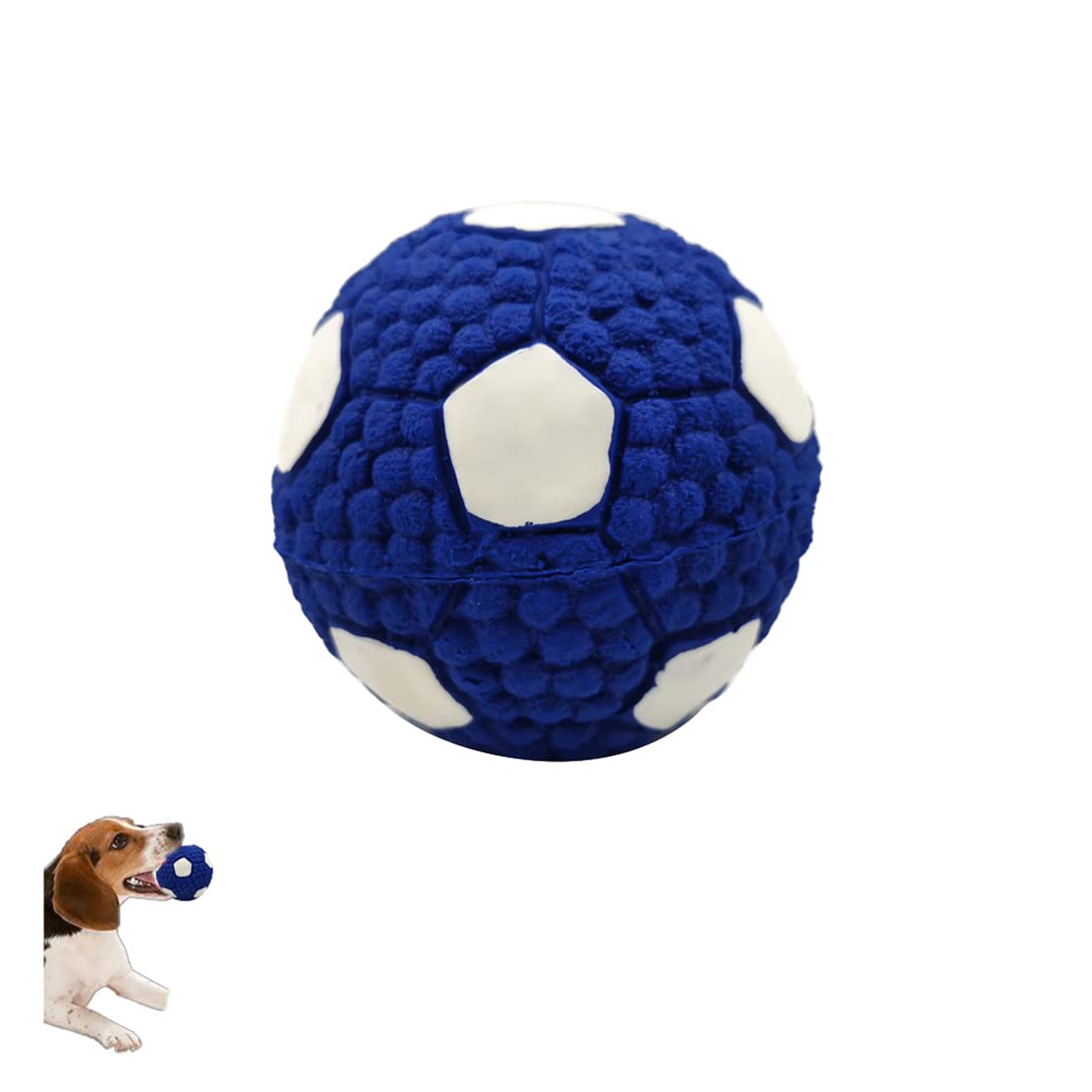 HADAVAKA Dog Toy Ball, Squeaky Latex Rubber Dog Toy Balls, Bite Resistant Teeth Training Toy For Dogs, Interactive Dogs Toys, Dog Teething Toys For Outdoor, For All Dog Interactive Play (Football)