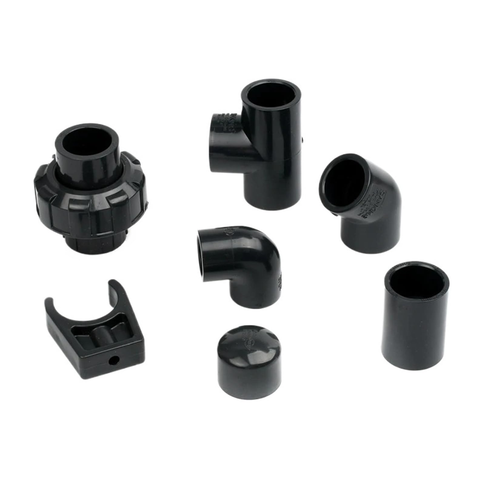1PC 20~63mm ciemnoszary złącze rury UPVC proste kolanko Tee nawadnianie ogrodu DIY akcesoria zbiornik na wodę akwariową złącza zasilające(UPVC Pipe,63mm (1 PC))