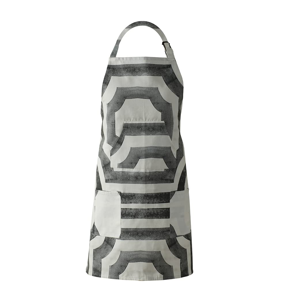 HPD Half Price Drapes Aprons for Men Women with Large Pockets Adjustable Unisex PRTW-D23A-AP Mecca Printed Cotton, 27 X 34 Inch, Mecca Steel