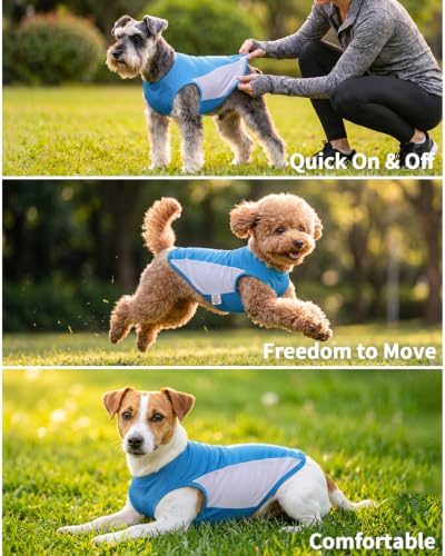Image of CuteBone Cooling Stretch Sport Dog Tank - Athletic Fan Pet Jersey - Color Block Pet Vest for Small Dogs, Cats