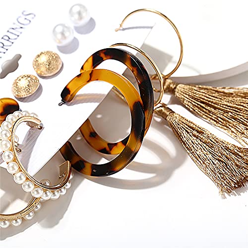 Image of Shining Diva Fashion Stylish Combo Design 6 Pairs Metal Earrings for Women and Girls (F12787er)