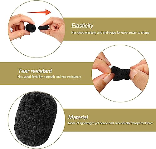Image of CareFlection Mini Microphone Windscreens Mic Foam Covers for Lapel Lavalier Headset miike, Studio - High Density Protection : Noise pop Filter Black, Pack of 2 pcs (A Type) 5 Years Warranty (5)