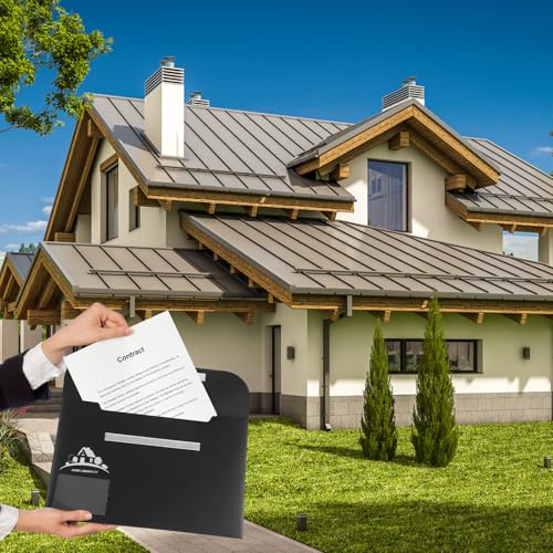 Kisston 10 Pack Legal Size Real Estate Folders Large Vinyl Document Black Real Estate Agent Supplies with Clear Business Card Pocket House Closing Paperwork Envelopes for Documents Organizing - Image 4