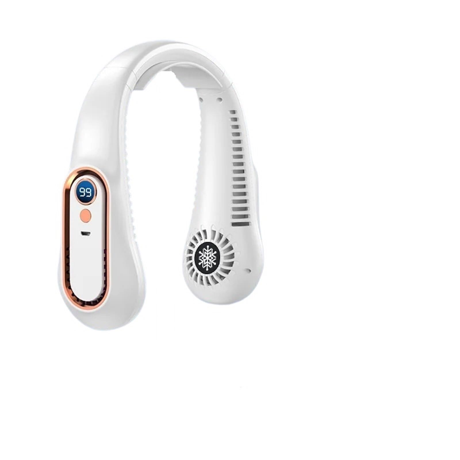 Ventilateur tour de cou sans lame blanc au design ergonomique épuré