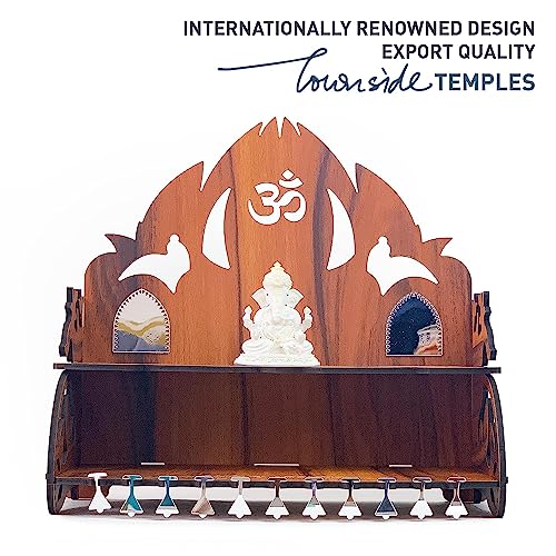 Templo de madera Ayodhya Ram Mandir de mdf color teca roja para hogar 4