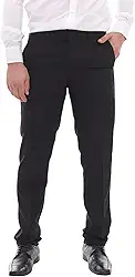 Calça Social Masculina Slim Oxford Calça de Terno Social Preto