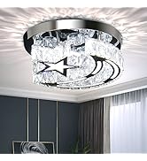 FRIXCHUR Spiral Crystal Chandelier Odern Raindrop Flush Ount Pendant
