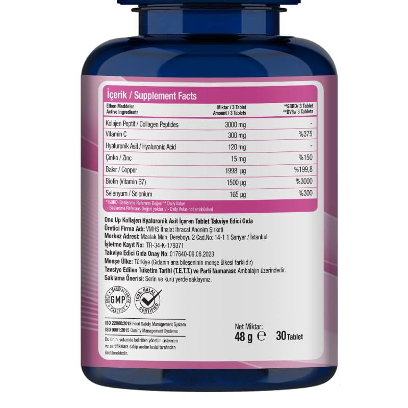 One Up Collagen Hyaluronic Acid 30 Tablet