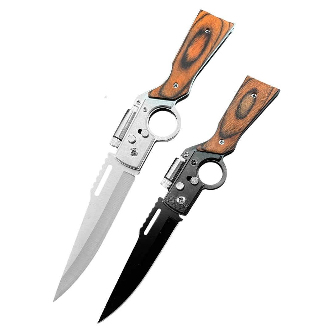 Amazon.com: DIELUONAI 2 Pcs Ak47 Pocket Folding Knife Set,Black