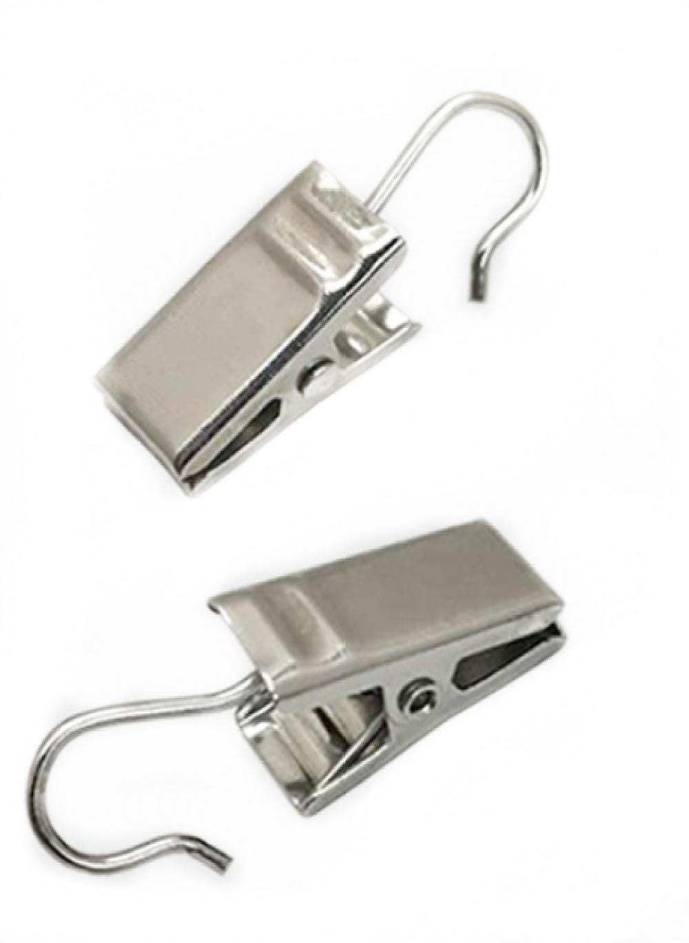 Confezione da 100 Clip per Tende, Piccole Clip per Tende in Metallo con Ganci, per Anelli per Tende, Asta da Bagno, luci, Foto, canovaccio, Vernice Bianca (Vernice Bianca) (Argento Bianco)
