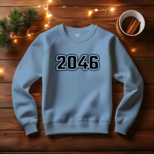 Sweatshirt unisex 2046 baby blue pull oversize col rond