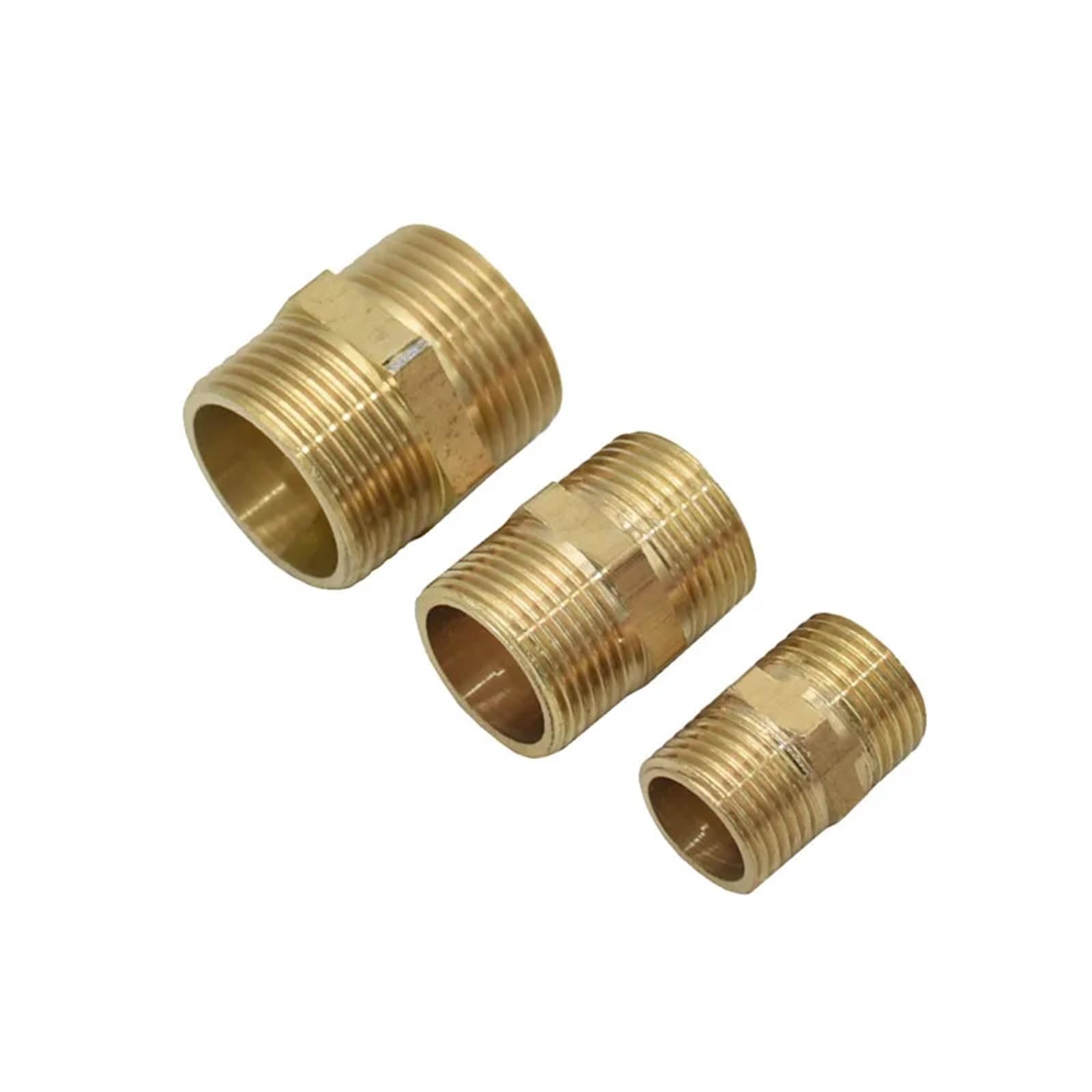 2pcs 1/2" 3/4" 1" Male Brass Threaded Connector Hose Repair 2-Way Hose Tap Fittings Garden Water Tap Connector(G3I4)