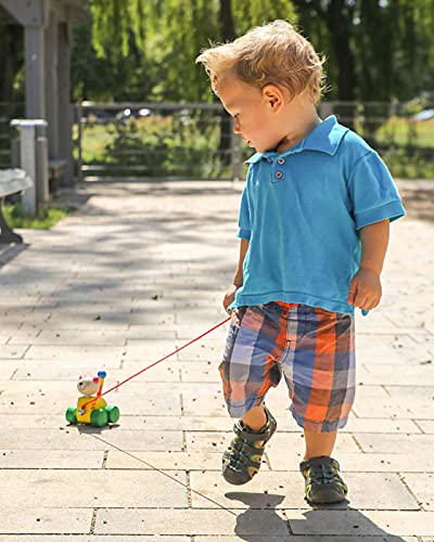 Selecta 62035 Tinka, Nachzieh Katze, Schiebe-und Nachziehspielzeug aus Holz, 12 cm
