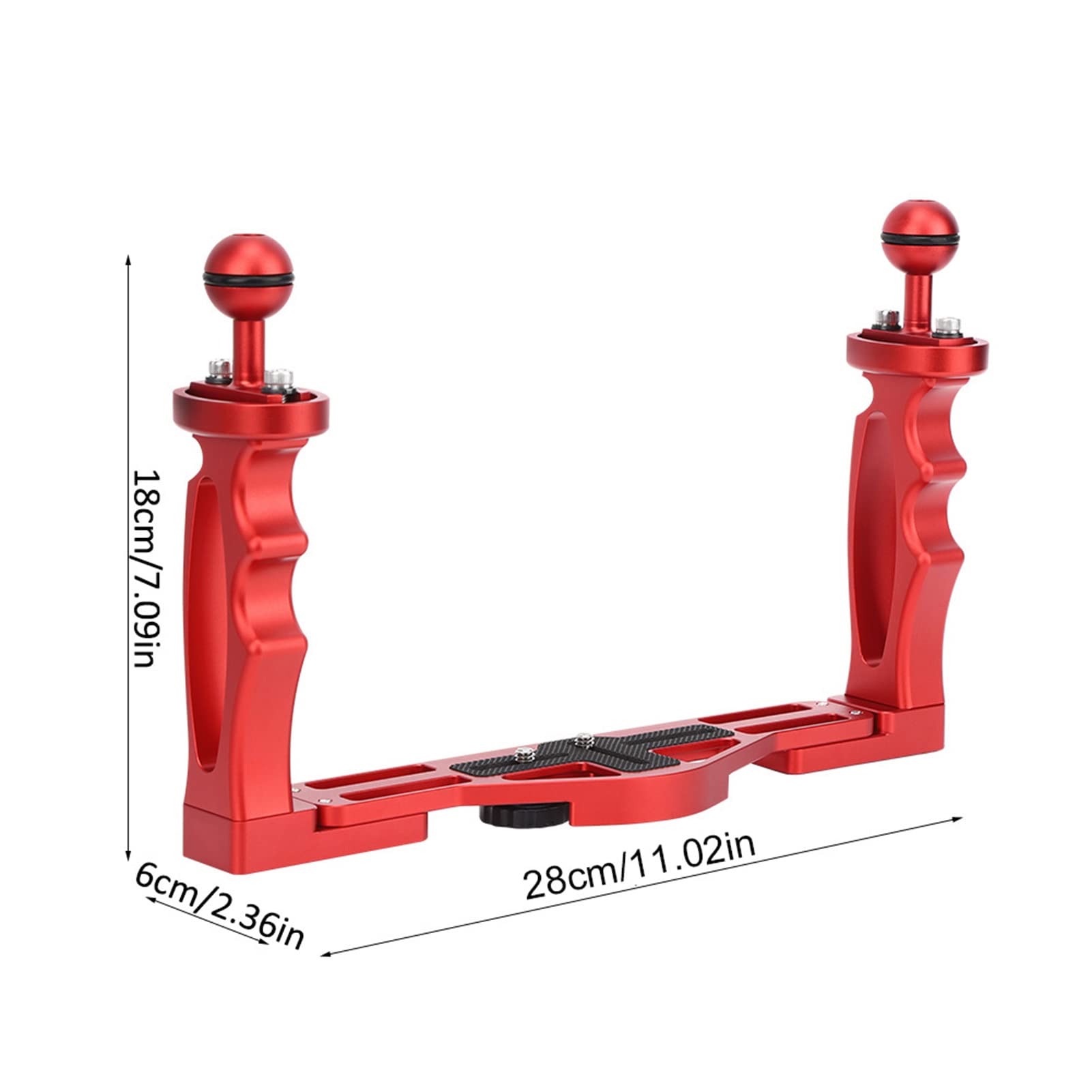 Changor Empuñadura de Mano Doble de Aluminio para Fotografía Submarina