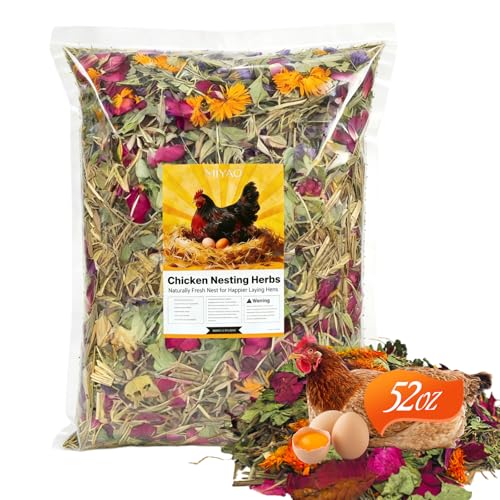 Chicken Nesting Herbs 52 oz Large Value 7-Herb Blend | Lemongrass-Forward Formula for Coop Freshness Nesting Boxes Bedding & Dust Baths