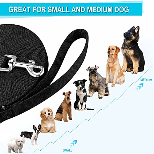 Image of Nylon Dog Training Lead Dog Leash Long Leash 100 Ft Long Leash for Dogs (1 inch Wide) (Black, 100 Feet)
