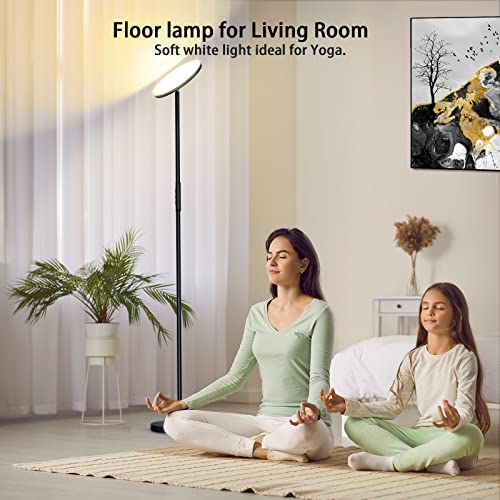 Led Floor Lamp, 3200Lm 36W Super Bright Standing Lamp With 2700K-6500K Stepless Dimming, 300W Equivalent Modern Torchiere Lamp With Remote & Touch Control, 69" Tall Lamp For Living Room Bedroom Office #TOP5