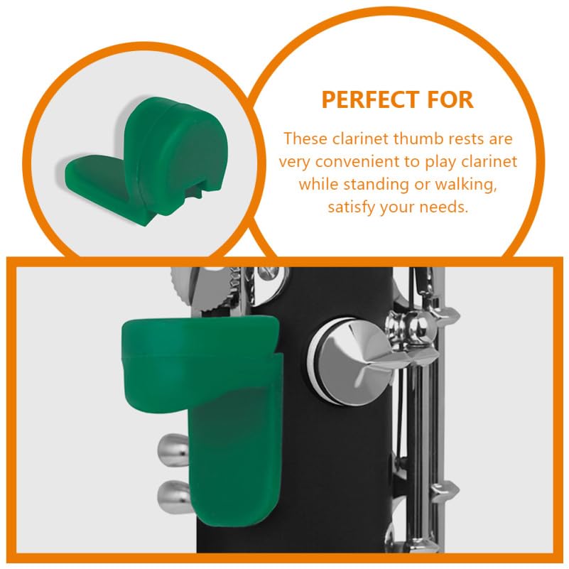 Coussin de repose-pouce silicone clarinette accessoire hautbois support doigt vert ifundom - 5