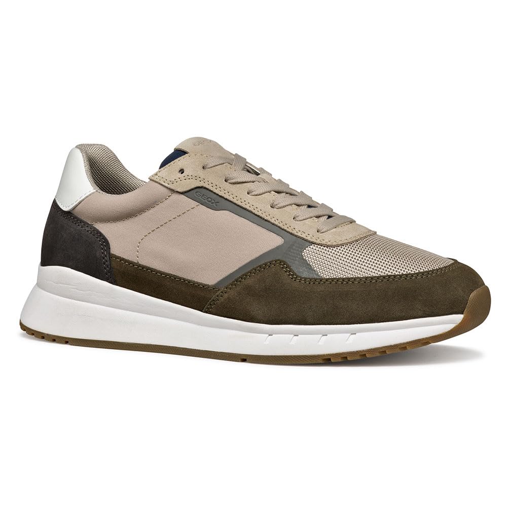 Geox Men's U BRANTHON A Sneaker, Military/Sand, 9 UK