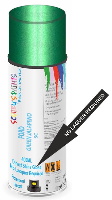 SCOOBYS PAINTS BACK IN THE MIX Direct Gloss Aerosol Spray Paint For Ford Green Jalapeno Code: Sc No Lacquer Required