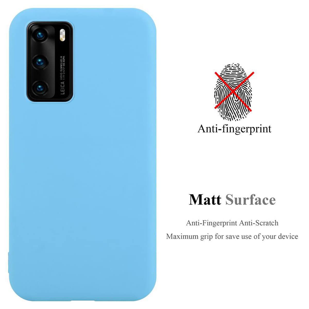 Custodia Cadorabo Candy Rosso Per Huawei P40 – Cover Sottile In Silicone TPU, Morbida, Antiurto, Spessore 1,2mm - 3