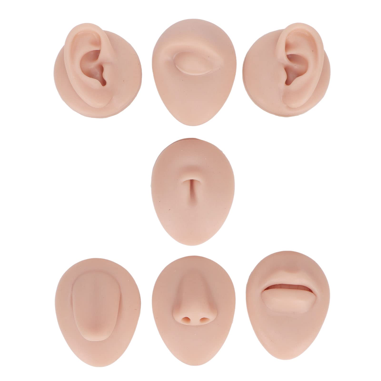 Silikon-Piercing Übungsmodell Set – Augenbrauen Nase Lippen Zunge Bauchnabel & Ohren – Ideal für Bananen Piercing Zungenpiercing Septum Piercing Helix Piercings & Vertical Labret Piercing