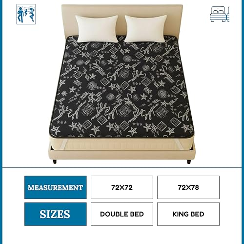Image of PVC Waterproof Mattress Protector | 100% Waterproof Fitted Bed Cover | Soft, Breathable & Hypoallergenic | Protects Against Spills, Sweat, Dust & Stains | (Signature Black, 72 inchx72 inch)