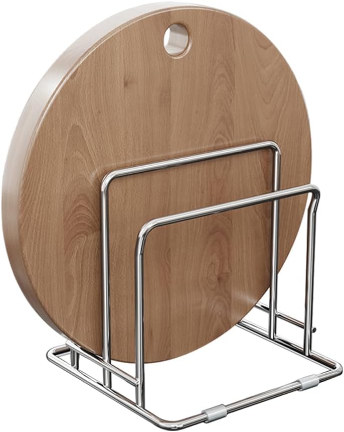 Stainless Steel Cutting Board Holder with 2 Slots for Kitchen Storage