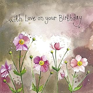 Alex Clark Art With Love on your Birthday Japanese Anemones Foil Card