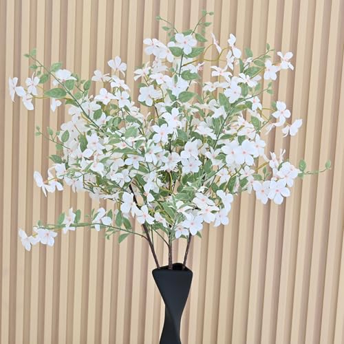 2PC 37" Artificial White Flowers for All - Season Indoor Decoration, Faux Long Stem Artificial Flowers for Wedding, Home, Office, Bedroom, Party Table Centerpieces Décor