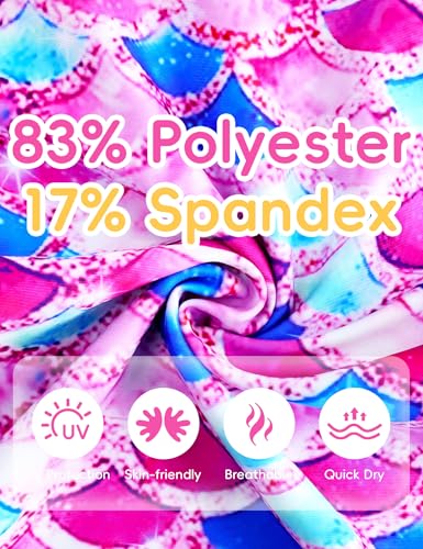 Image of Girls Rash Guard Swimsuit Two Pieces Adorable Swimswear Quick Dry Bathing Suit Long Sleeve