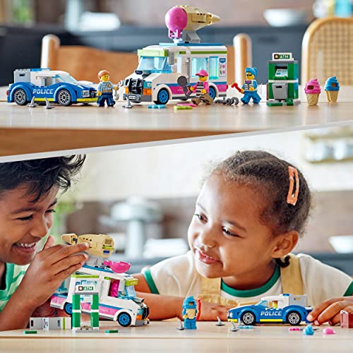 LEGO 60314 City Persecución Policial del Camión de los Helados, Juguete de Construcción con 2 Vehículos para Niños y Niñas de 5 Años o Más