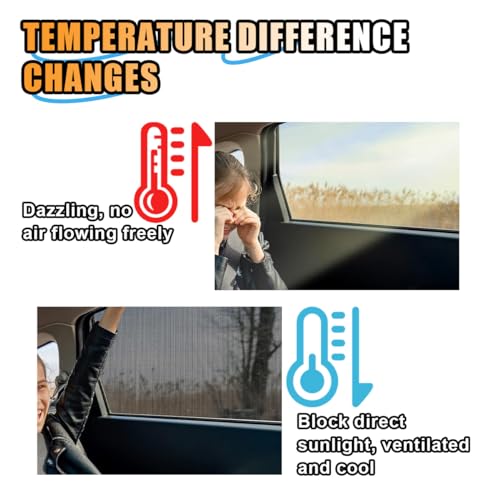 image for Smilfuy 2 Pack Car Window Shades for Baby, Breathable Mesh Sun Shades,