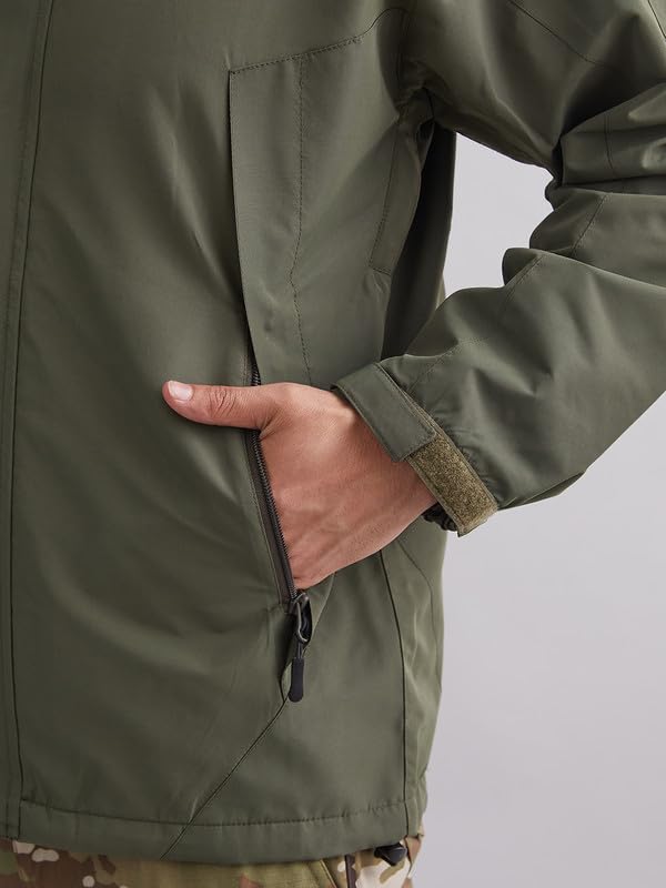 Image of MOUNTMILLER Men's Airshell Hooded Tactical Wind Jacket | Water-Repellent, Multi-Pocket, Abrasion-Resistant - Perfect for Outdoor Activities, Hiking, and Trekking