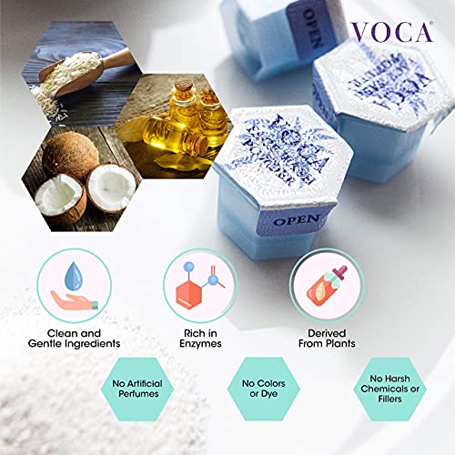 Voca Face Wash Powder - Enzyme Powder Cleanser For Removing Makeup, Sunscreen, Oil - Gentle Exfoliating Scrub For Brightening Skin, Acne & Blemish Control - Travel Size Facial Exfoliant - 32 Capsules #TOP3
