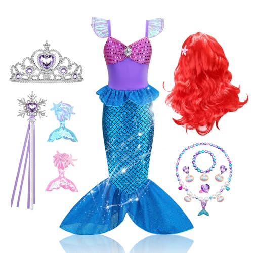 Tindisonka Prinzessin Meerjungfrau Arielle Kostüm Kleid (130)