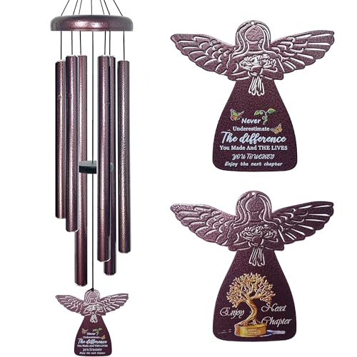 Retirement Gift for Woman - 32 Angel Retirement Wind Chimes for Outside with Beautiful Sounds 2026 Next Chapter Gifts Thoughtful Going Away Gifts Ideas for Coworkers Teachers Friends