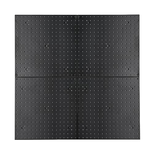 TNINE Pegboard Wall Organizer Panels, Black 16X16 Inch Metal Pegboard Pack for Home, Garage Tool Storage, Workbench Organization, Craft Room (4PCS)