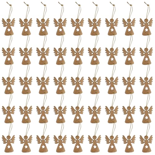 50 Stück Engel zum Aufhängen Weihnachtsschmuck, Natur Engel zum...