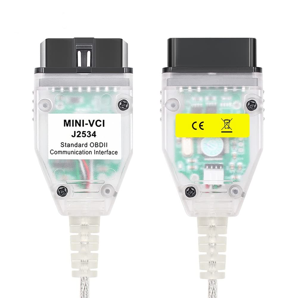 Mini VCI J2534 Cable, OBD2 Cable Connector Scanner Adapter Fit for TIS Techstream V18.00.008 Programming Diagnostic Cable, Support Win XP WIN7 WIN10