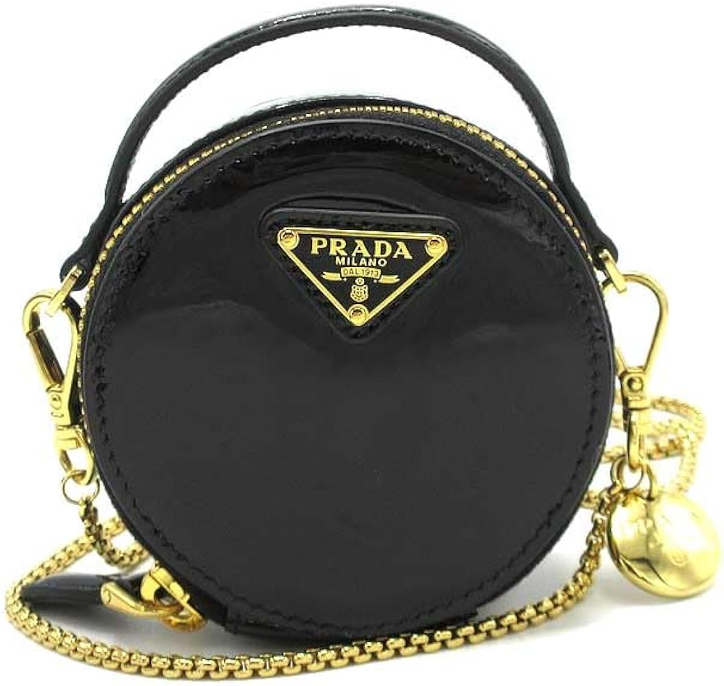 Amazon | [プラダ] ポーチ PRADA パテント レザー トライアングル ロゴ