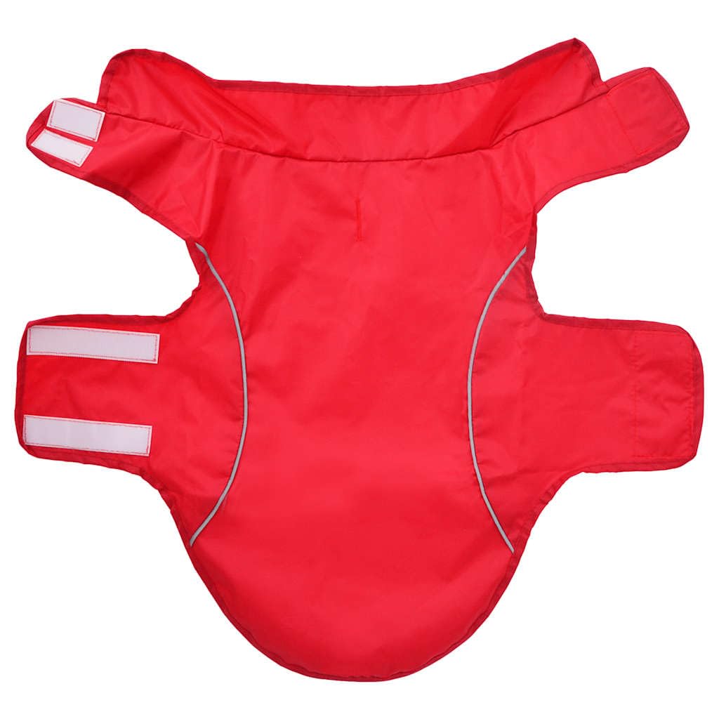 Impermeabile per cani con strisce riflettenti in poliestere, impermeabile, rosso, XS, con chiusura in , protezione leggera in caso di pioggia e vento, ideale per autunno e inverno, sicurezza