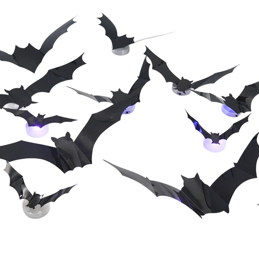 Autocollants muraux avec LED Halloween sticker 3D amovible sans trace
