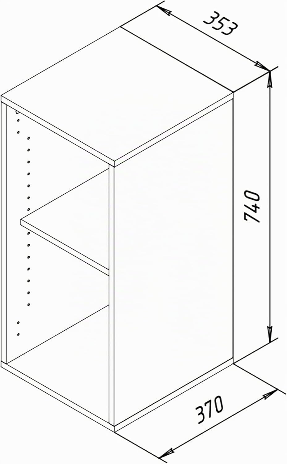 VCM Holzregal stehend | platzsparender Aktenschrank | Maße ca. H. 74 x B. 35 x T. 37 cm | Elegantes Regal | Büroregal – Lona I 2f