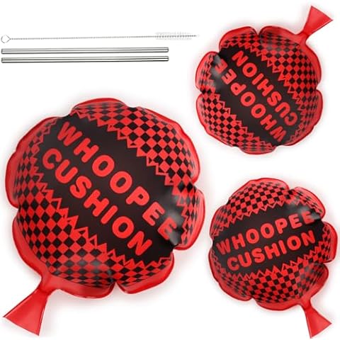 POPLAY 3PCS Whoopee Cushions, 10 inch and 6 inch Fun Toys Fart Pillow Prank Toys for Novelty Party Favors Kids and Adults Cover