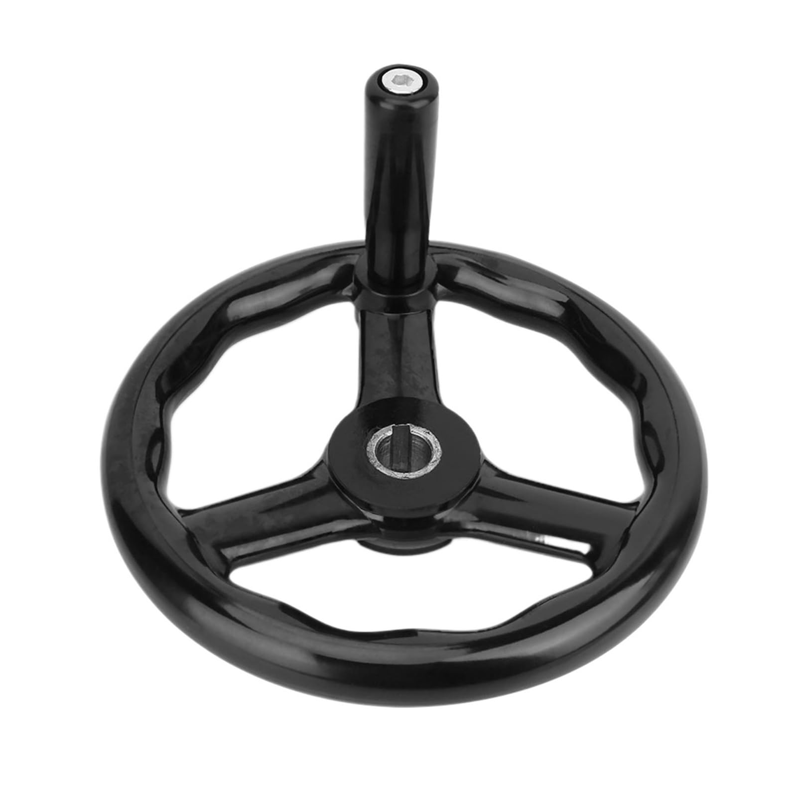 Wudcw One Color 200 * 18Mm Black Anti Slip Bakelite 3 Spoked Lathe Handwheel With Handle For Machine Tool Lathe Handwheel